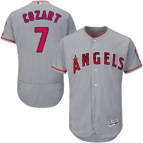 Angels of Anaheim #7 Zack Cozart Grey Flexbase Authentic Collection Stitched MLB Jersey